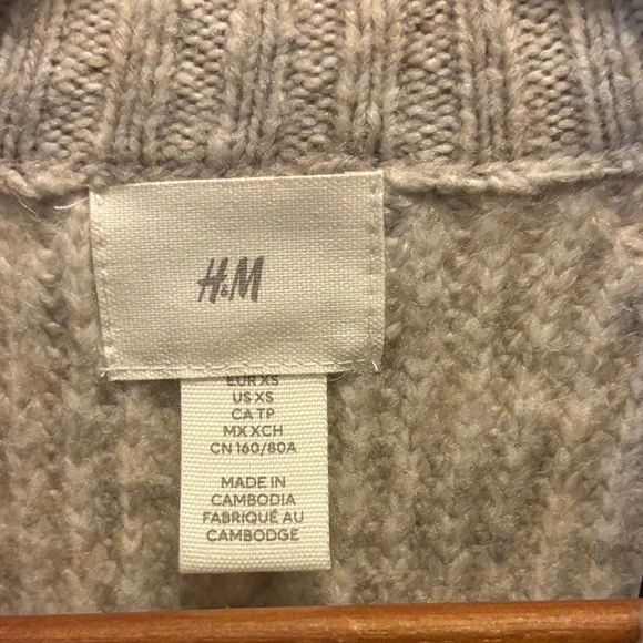 H&M Cream Ribbed Knit Sweater - Picture 2 of 2